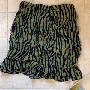 Zara matching zebra shirt and skirt.